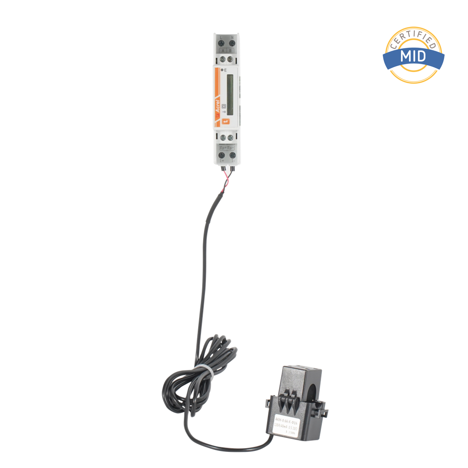 عداد طاقة أحادي الطور معتمد من MID مع CT خارجي