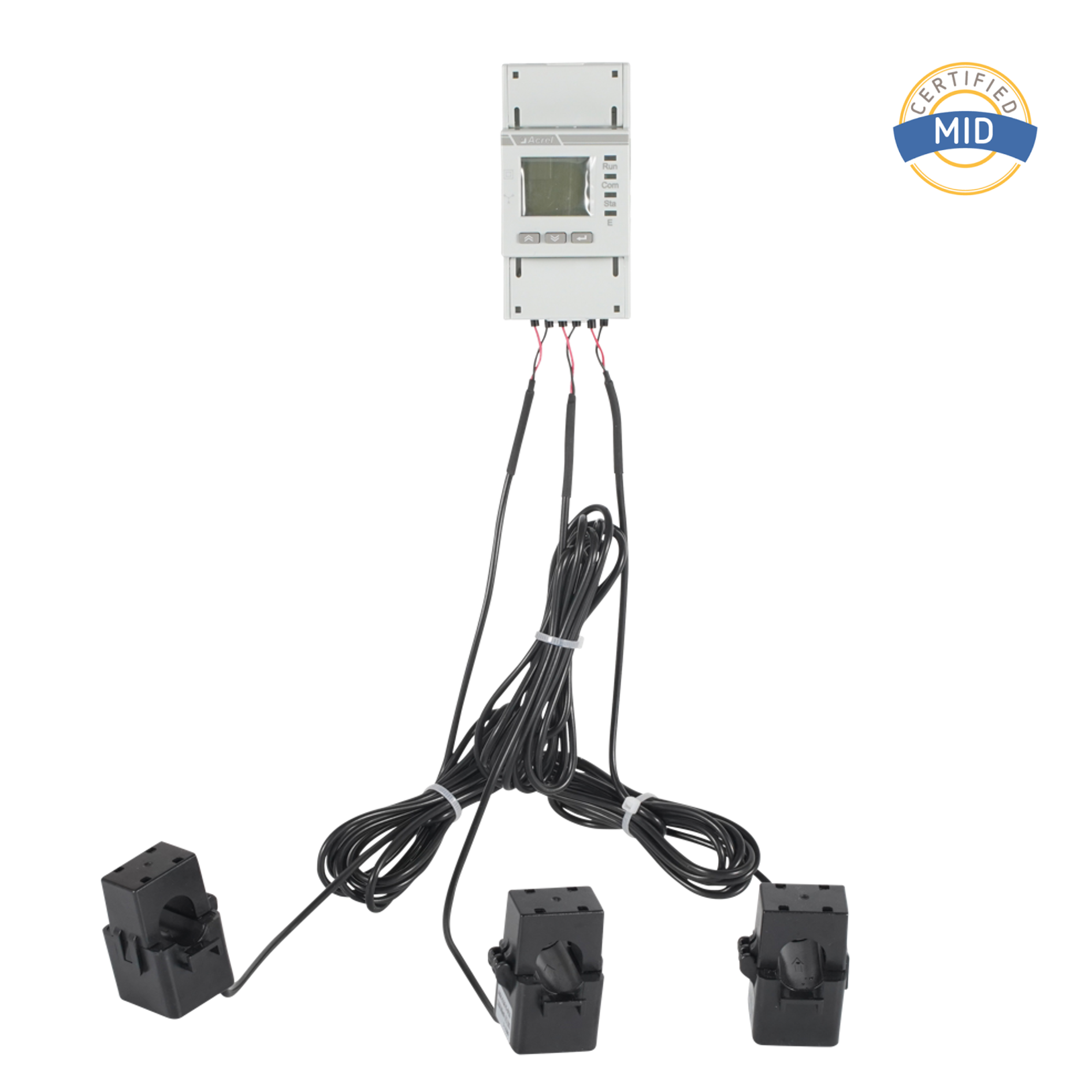 عداد طاقة ثلاثي الطور AC معتمد من MID ومجهز بـ CTs الأساسية