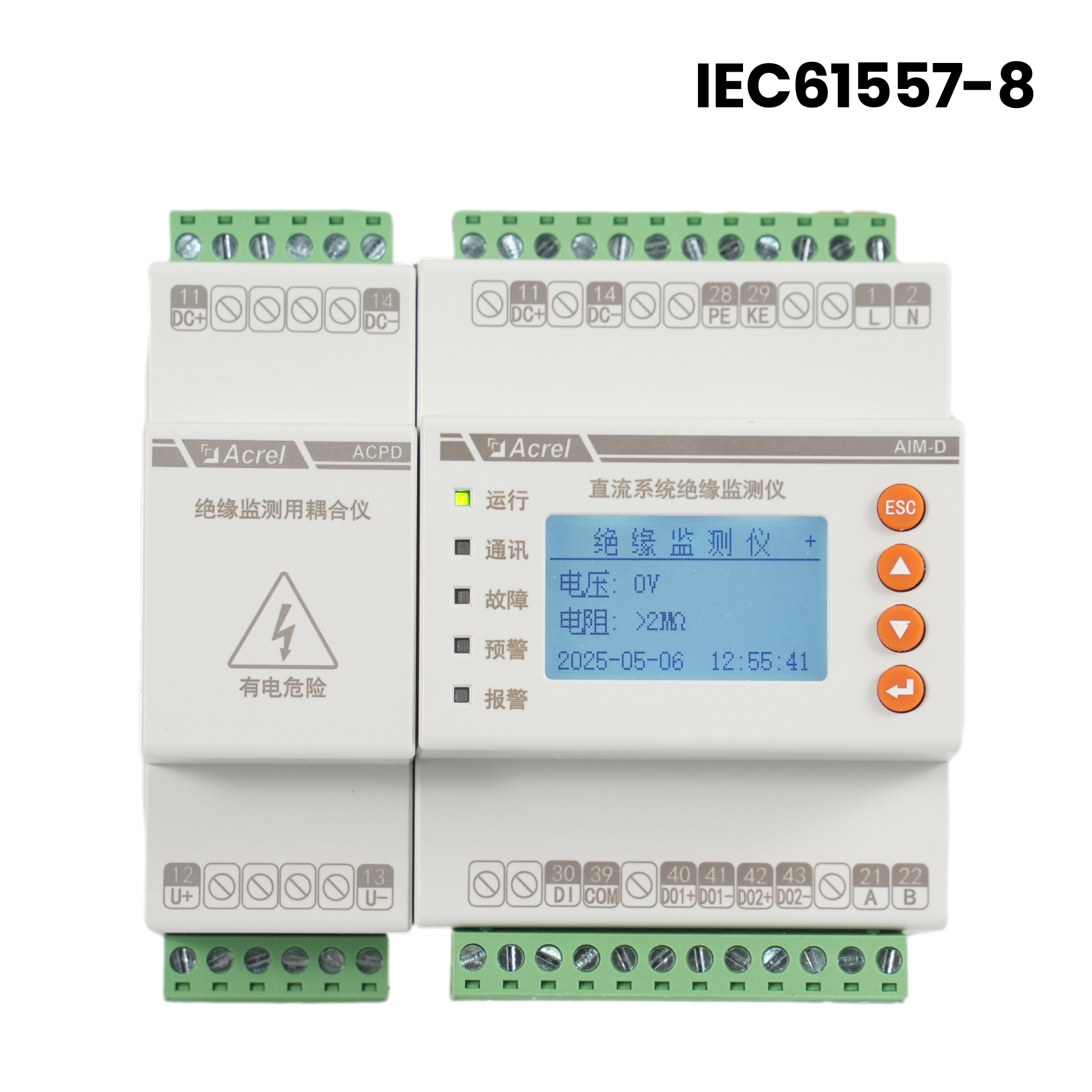 AIM-D500-CA جهاز مراقبة عزل السكك الحديدية DC Din IMD مع IEC61557-8